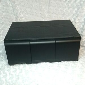 Vintage Black Faux Wood Grain 3 Drawer 60 CD Stackable Storage